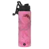 Metallic water bottle with safety lid, 850ml aluminum