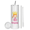 Tumbler stainless steel 600ml, with metal straw & cleaning brush