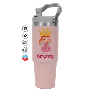 Η νονά μου, πριγκίπισσα, Pink color, 890ml (30oz) stainless Steel Tumbler with Handle