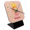 Quartz Table clock in natural wood (10cm)
