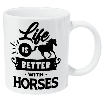 Life is Better with a Horses, Κούπα Giga, κεραμική, 590ml