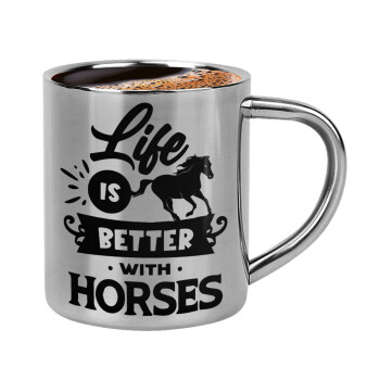 Life is Better with a Horses, Κουπάκι μεταλλικό διπλού τοιχώματος για espresso (220ml)