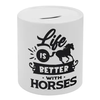 Life is Better with a Horses, Κουμπαράς πορσελάνης με τάπα
