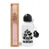 Easter Set, metallic aluminum bottle (500ml) & aromatic flat Easter candle (30cm) (PINK)