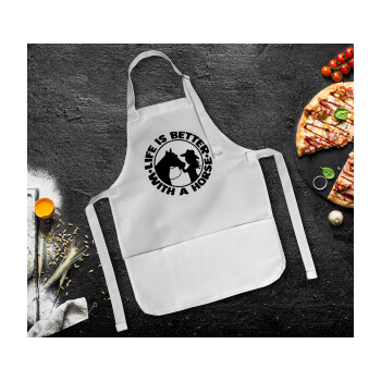 Life is Better with a Horse, Ποδιά Σεφ Ολόσωμη Παιδική (με ρυθμιστικά και 2 τσέπες)