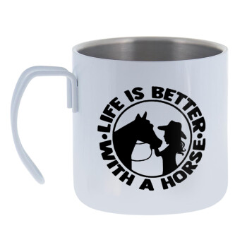 Life is Better with a Horse, Mug Stainless steel double wall 400ml