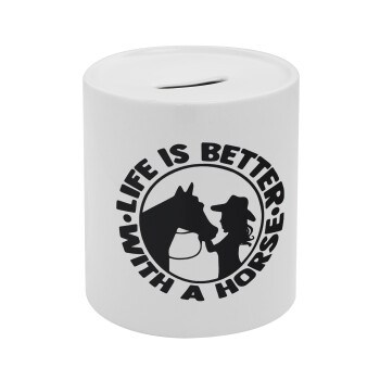 Life is Better with a Horse, Κουμπαράς πορσελάνης με τάπα