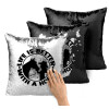 Μαξιλάρι καναπέ Μαγικό Μαύρο με πούλιες 40x40cm περιέχεται το γέμισμα