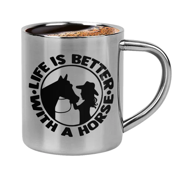 Life is Better with a Horse — Κουπάκι μεταλλικό διπλού τοιχώματος για espresso (220ml)