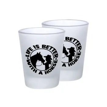 Life is Better with a Horse, Σφηνοπότηρα γυάλινα 45ml του πάγου (2 τεμάχια)