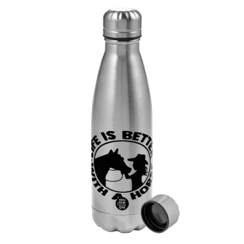 Life is Better with a Horse, Μεταλλικό παγούρι νερού, ανοξείδωτο ατσάλι, 750ml