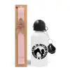Easter Set, metallic aluminum bottle (500ml) & aromatic flat Easter candle (30cm) (PINK)