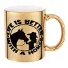 Mug ceramic, gold mirror, 330ml