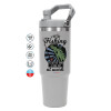 ΓΚΡΙ χρώματος Θερμός Ανοξείδωτο 890ml (30oz) με χερούλι