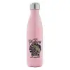 Metal mug thermos Pink Iridiscent (Stainless steel), double wall, 500ml