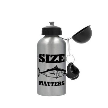 Size matters, Μεταλλικό παγούρι νερού, Ασημένιο, αλουμινίου 500ml