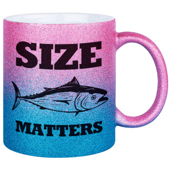 Size matters, Κούπα Χρυσή/Μπλε Glitter, κεραμική, 330ml