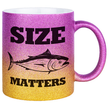 Size matters, Κούπα Χρυσή/Ροζ Glitter, κεραμική, 330ml