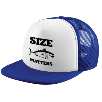 Size matters, Καπέλο Ενηλίκων Soft Trucker με Δίχτυ Blue/White (POLYESTER, ΕΝΗΛΙΚΩΝ, UNISEX, ONE SIZE)