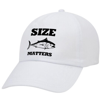 Size matters, Καπέλο Baseball Λευκό (5-φύλλο, unisex)