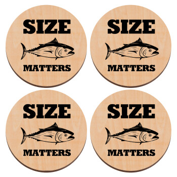Size matters, ΣΕΤ x4 Σουβέρ ξύλινα στρογγυλά plywood (9cm)