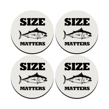 Size matters, SET of 4 round wooden coasters (9cm)