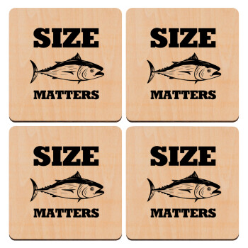 Size matters, ΣΕΤ x4 Σουβέρ ξύλινα τετράγωνα plywood (9cm)