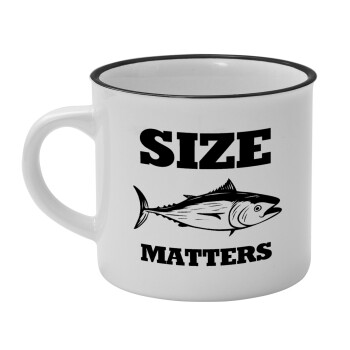 Size matters, Κούπα κεραμική vintage Λευκή/Μαύρη 230ml