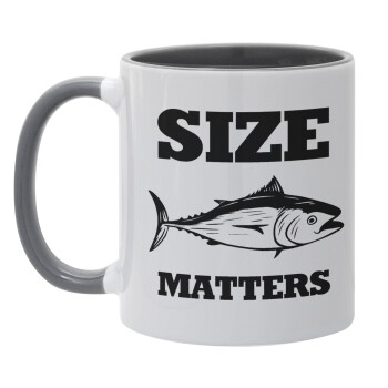 Size matters, Mug colored grey, ceramic, 330ml