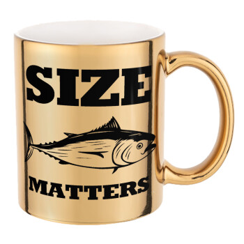 Size matters, Mug ceramic, gold mirror, 330ml