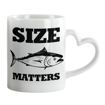 Size matters, Mug heart handle, ceramic, 330ml