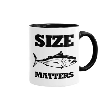 Size matters, Mug colored black, ceramic, 330ml