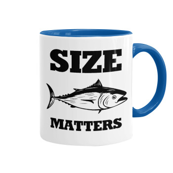 Size matters, Mug colored blue, ceramic, 330ml