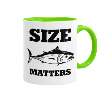 Size matters, Mug colored light green, ceramic, 330ml