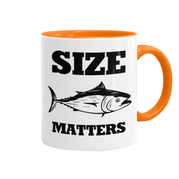 Size matters, Mug colored orange, ceramic, 330ml