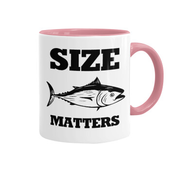 Size matters, Mug colored pink, ceramic, 330ml