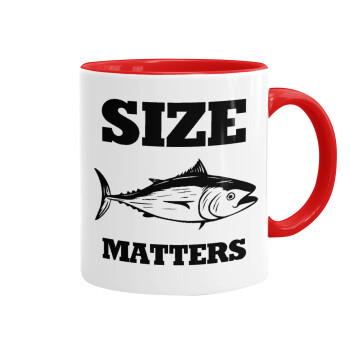 Size matters, Mug colored red, ceramic, 330ml