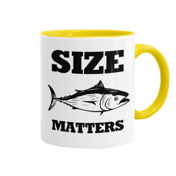 Size matters, Mug colored yellow, ceramic, 330ml
