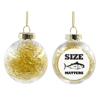 Size matters, Χριστουγεννιάτικη μπάλα δένδρου διάφανη με χρυσό γέμισμα 8cm