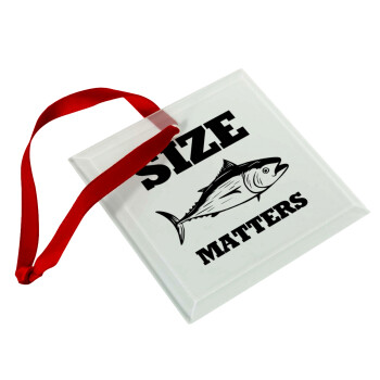 Size matters, Στολίδι Χριστουγεννιάτικο στολίδι γυάλινο τετράγωνο 9x9cm