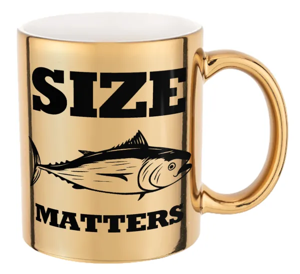 Size matters — Mug ceramic, gold mirror, 330ml