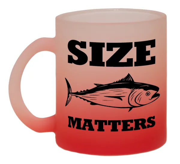 Size matters — Two-tone glass mug with matte red base, 330ml