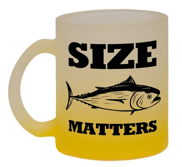 Size matters — Κούπα γυάλινη δίχρωμη με βάση το κίτρινο ματ, 330ml