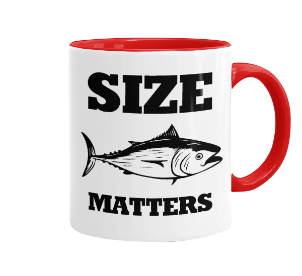 Size matters — Κούπα χρωματιστή κόκκινη, κεραμική, 330ml