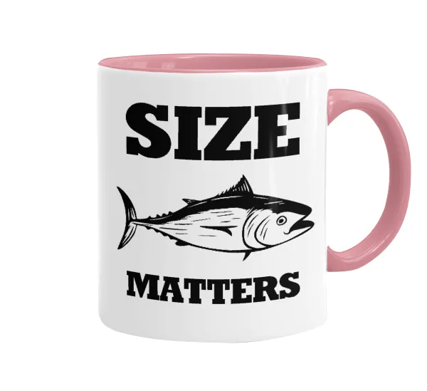 Size matters — Κούπα χρωματιστή ροζ, κεραμική, 330ml