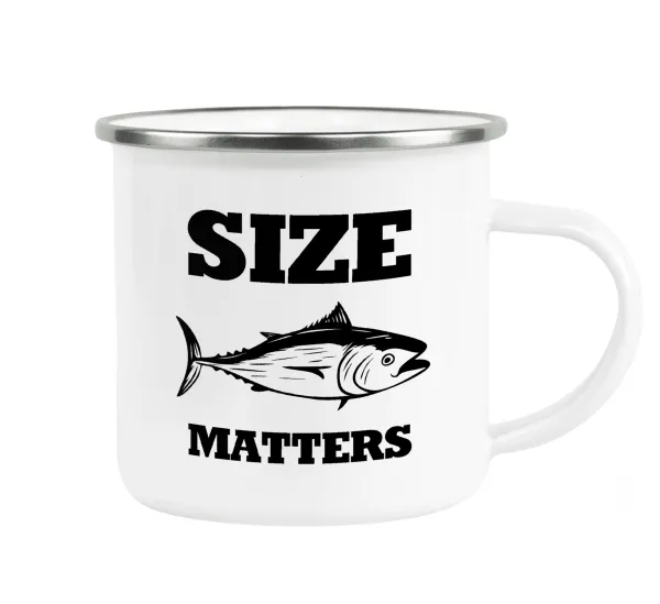 Size matters — Metallic enamel cup white 360ml