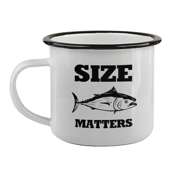 Size matters — Enamel mug with black rim, 360ml