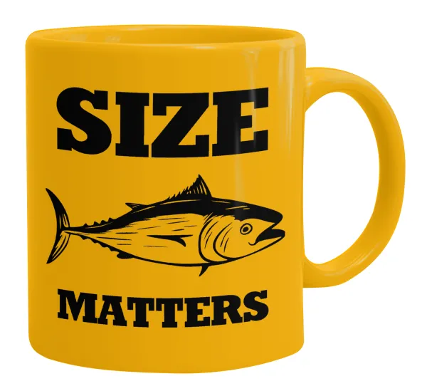 Size matters — Κούπα, κεραμική κίτρινη, 330ml