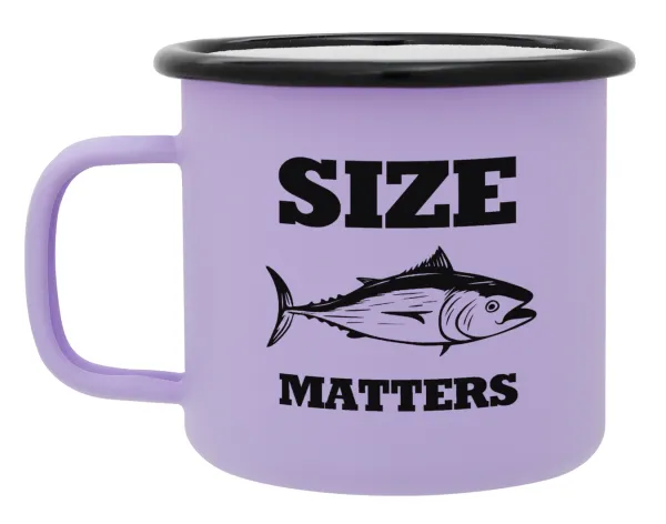 Size matters — Metal enamel mug, matte light pastel purple, 360ml