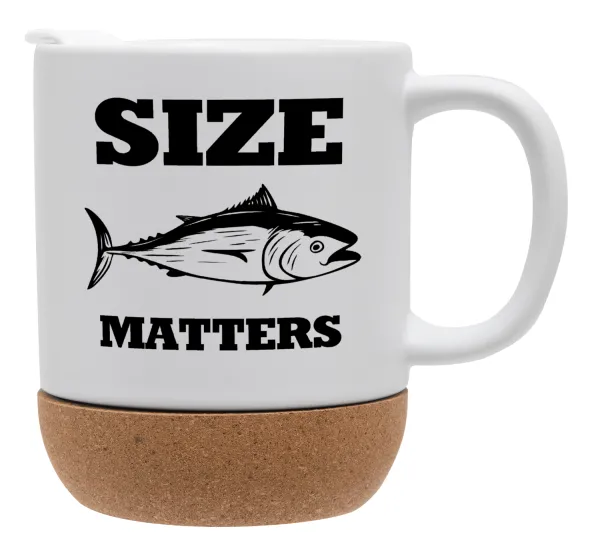 Size matters — Κούπα, κεραμική με βάση φελού και καπάκι (ΜΑΤ), 330ml